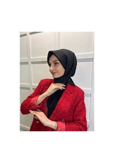 Aker Elegance Monogram Eşarp 1090500 Siyah Siyah