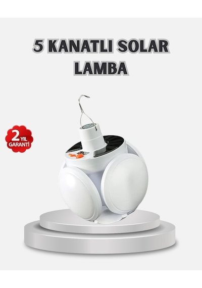 Güneş Enerjili Ve Usb Şarjlı Led Kamp Lambası - 5 Farklı Işık Modlu Askılı Tasarım Diğer