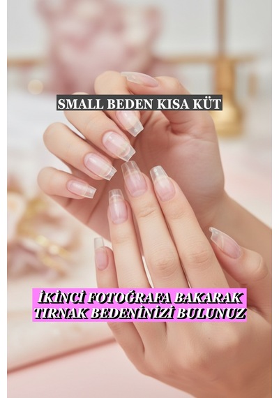 100 Adet Mat Kısa Takma Tırnak Seti Küt Coffin Şekil. Özel Kutuda Ve Yapıştırıcı Hediyeli Small