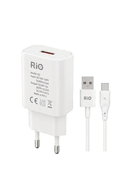 Flayse Usb-c Kablosu Ve 20w Hızlı Şarj Adaptörü Qualcomm Qc3.0 3.4a Rio Tech