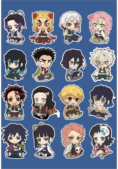 Demon Slayer Sticker Seti Laptop Ajanda Notebook Tablet Telefon Defter Etiket Bullet Journal Diğer
