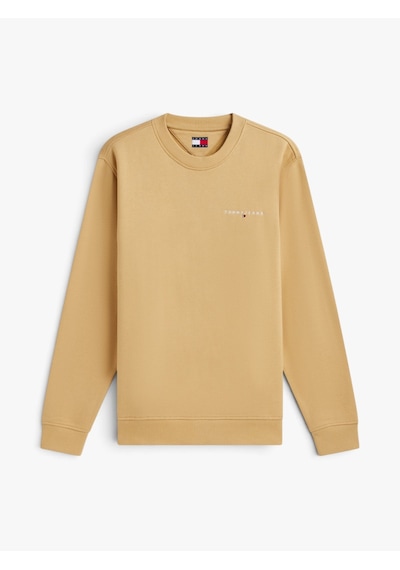 Tommy Hilfiger Tjm Reg Lınear Crew Ext Erkek Bej Sweatshirt - Dm0dm20249