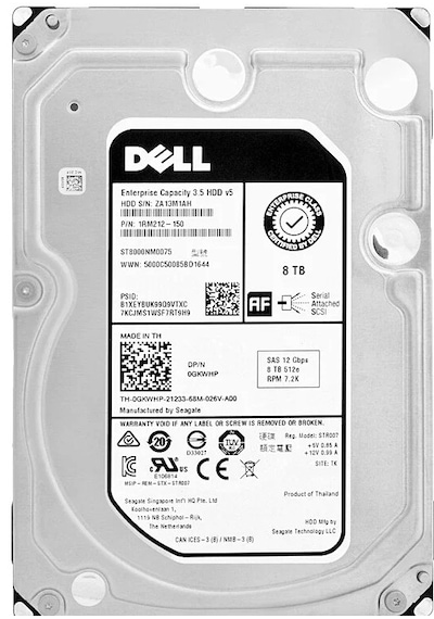 Dell Enterprise 8tb 7.2k 12g 512e Sas 3.5'' Server Sunucu Harddisk St8000nm0075 1rm212-150 0gkwhp Standart
