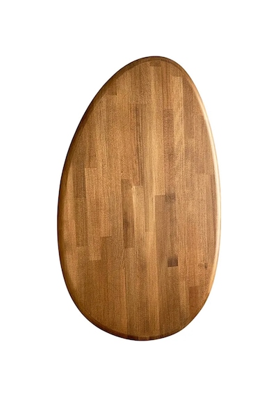 Fawdecor Asimetrik Masif Ahşap Modern İskandinav Oval Ceviz
