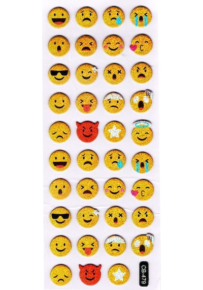 Sticker Kabartmalı Sticker Defter Planlayıcı Etiket Cb479 16x7 Cm- Komik Emoji Çok Renkli