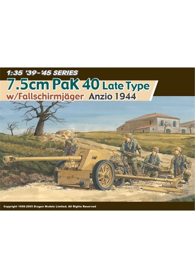 Dragon 6250 1/35 Ölçek ,7.5cm Pak 40 Geç Tip Çekili Top Ve Mürettebatı Anzio 1944 , Plastik Model Kiti-59418