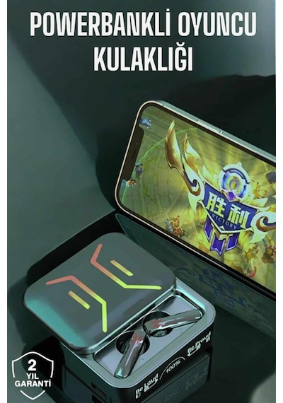 Powerbankli Bluetooth Kulaklık Yüksek Ses Kaliteli Kablosuz -