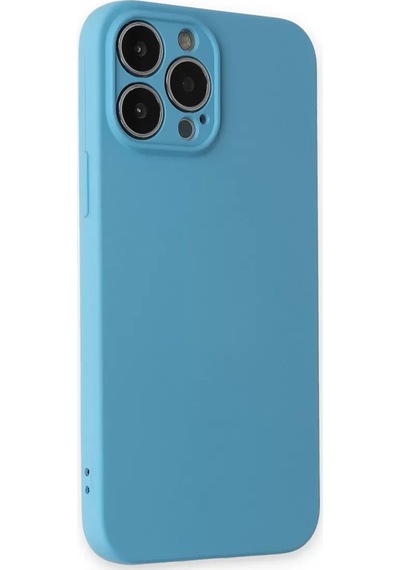 Newface Apple İphone 13 Pro Kılıf Nano İçi Kadife Silikon - Mavi