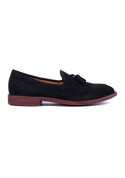 Shoetyle - Hakiki Süet Deri Siyah Renk Erkek Loafer - 900-4792-1477