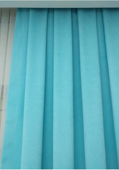 Evdepo Home Turkuaz Fon Perde Tek Kanat (539779744) Turkuaz