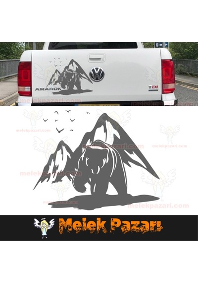 Ayı Dağ Manzarası Off Road Oto Sticker, Araba Sticker