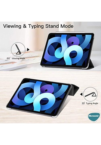 Pro 11 2024 Kılıf A2836-a2837 Slim Translucent Back Smart Cover Siyah İpad Pro 11 2024 İle Uyumlu Kılıf - Siyah