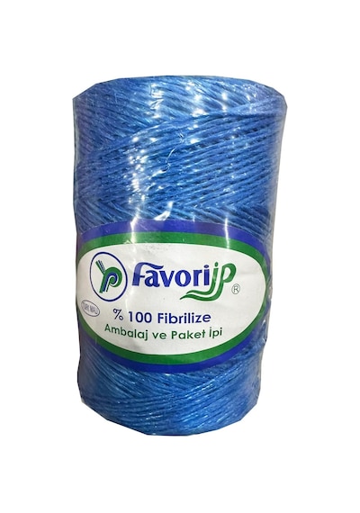 Favori İp 5000 Denye -0.8 Mm- Ambalaj Ve Paket İpi Naylon Burgulu Örgü Çamaşır İpi - Mavi - 3 Adet