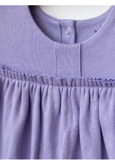 Zekids Kız Bebek Organik Pamuklu Bandanalı Kolsuz Elbise-15906 Mor