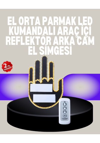 A Kalite Uzaktan Kumandalı Led Park Uyarı Işığı El Figürlü Model - Çok Renkli