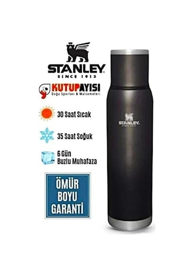 Stanley Adventure To-go Vakumlu Paslanmaz Çelik 1.3 L - 1.4qt Termos Siyah - Charcoal Glow - Kömür Parıltısı Siyah