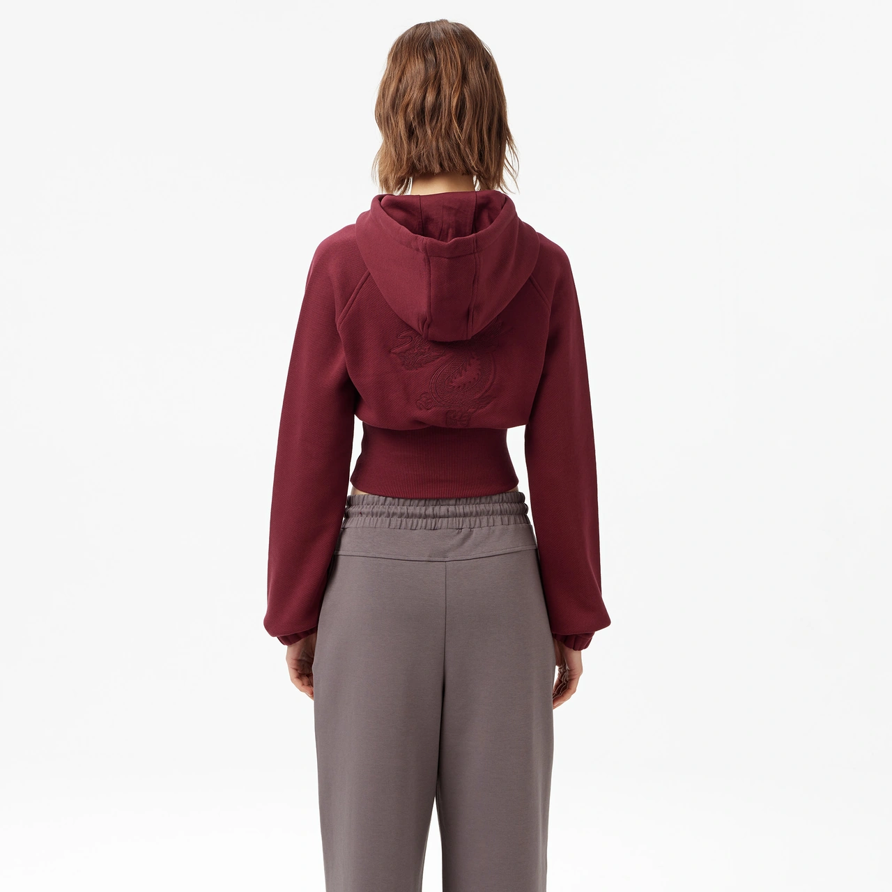 Unıted4 Classic Kadın Bordo Sweatshirt Damejı Bordo