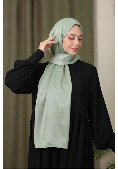 Flora Tekstil Abiye Parlak Bambu İpek Şal Mint Yeşil