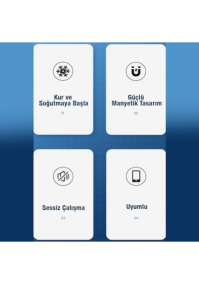 Polham Mıknatıslı Radyatörlü Kablolu Telefon Soğutma Fanı, 9 Bıçaklı Ultra Hızlı Telefon Soğutucu