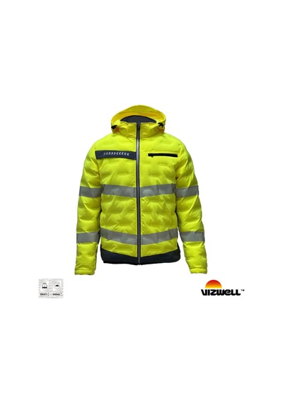 Vizwell Vwjk517 Reflektörlü Teknik Dolgulu Tasarım Mont F.sarı Neon Sarı