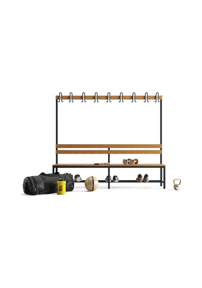 Ayakkabılıklı 6 Ayaklı Tek Taraflı Bank, 9 Kanca, 200x43x170 Cm, Spor Bankı