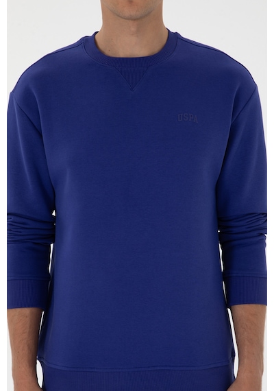 U.S. Polo Assn. Erkek Comfort Fit Bisiklet Yaka Şardonlu Mor Basic Sweatshirt 50313757-VR038