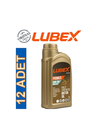 Lubex Primus Mv-La 5W-30 Tam Sentetik Motor Yağı 12 x 1 L