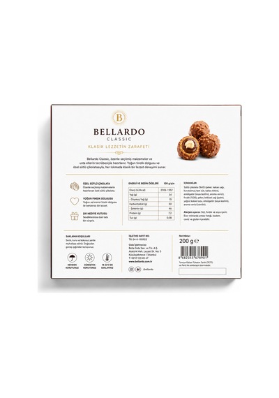 Classic Premium Fındık Dolgulu Sütlü Çikolata Şık Hediyelik Kutu - 878371477