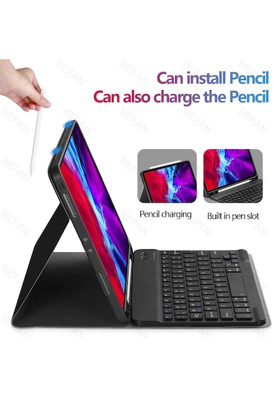 Apple Uyumlu iPad 9. Nesil 10.2" 2021 Kılıf Kablosuz Klavyeli Kılıf Mobax A2602 A2603 A2604 A2605