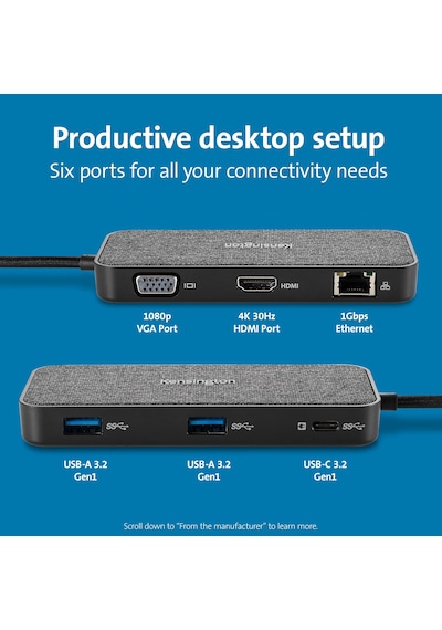 Kensington Sd1650p Usb-c 100w 4k Taşınabilir Bağlantı İstasyonu Usb Çoklayıcı
