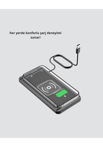 Manyetik Kablosuz Şarj Pedi 15w Hızlı Şarj Kaymaz Silikon Qi Destekli