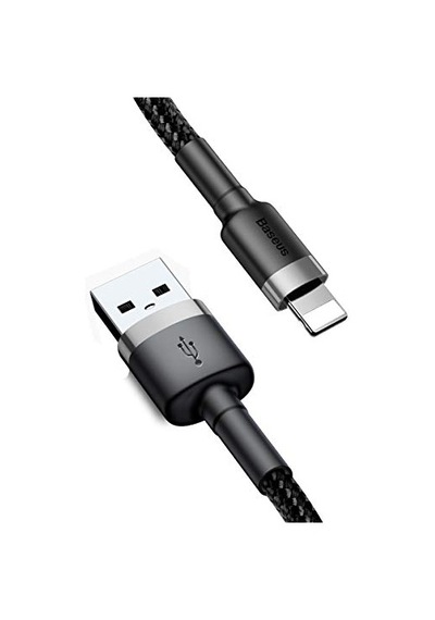 Cafule Serisi, 2.4 A Usb-a & Lightning Şarj Kablosu & Data Aktarım Kablosu, 1 Metre, Gri - Siyah Diğer
