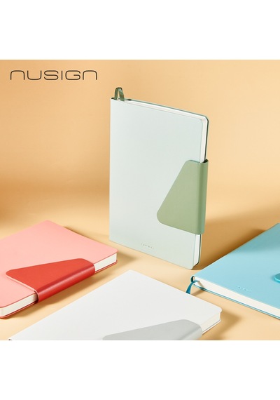 Nusıgn Ens209 A5 Deri Kapaklı Defter 80 G/m² 96 Yaprak Çizgili + Noktalı Pembe