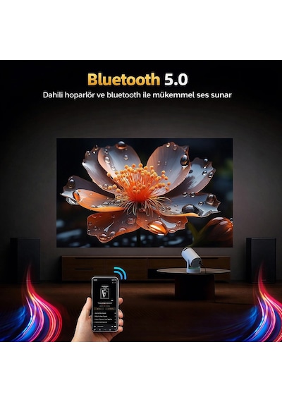Harvox Hy300 Pro Max Bataryalı Projeksiyon Kablosuz Kullanım, Elektrik Olmadan Sinema Keyfi, 4k Destekli, Wifi 6, Bluetooth 5.0, Otomatik Focus