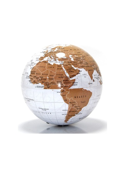 2 Adet Masa Üstü Dönen Dünya Küre Kompakt Döner Model, Dekoratif Globe, 14x14 Cm Sarı
