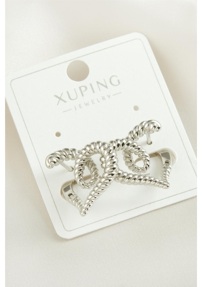 Xuping Kalp Lüks Çelik Küpe-gümüş Rengi N701 çok renkli