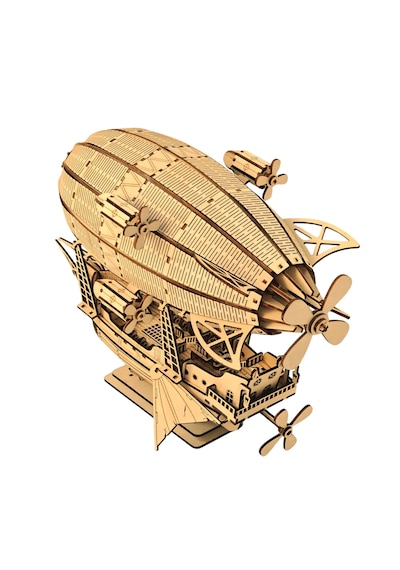 Zeppelin Ahşap Maket Seti Dıy 3d Puzzle Steampunk Hava Gemisi Koleksiyoner Modeli 316 Parça