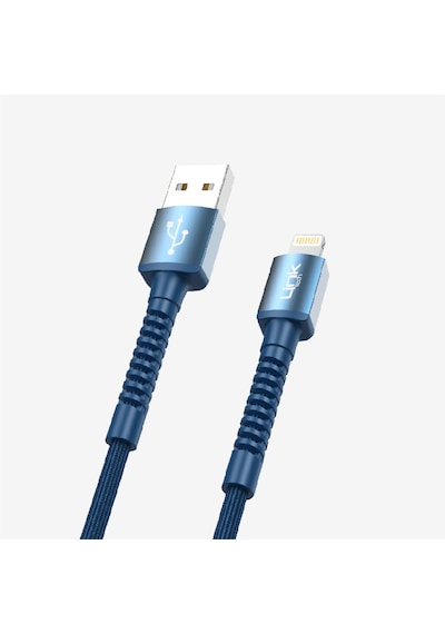 K550 Güvenli Ve Hızlı 1m Örgülü Metal Kafa Lightning Apple Uyumlu iPhone Şarj