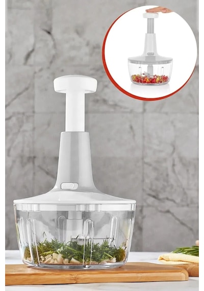 Tedar Yakut Üstten Basmalı El Rondo Blender Çelik Bıcaklı Beyaz Najmaddin