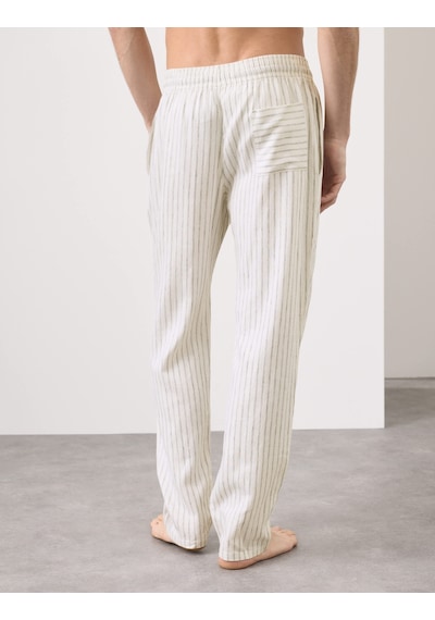 Marks & Spencer Autograph Keten Karışımlı Pijama Altı T07001339a Krem