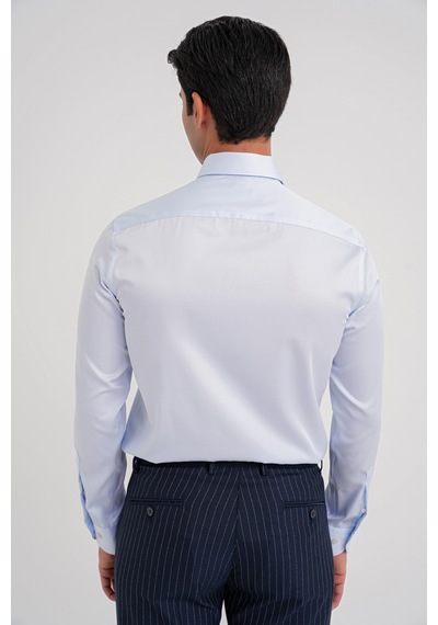 Efor Slim Fit %100 Pamuk Non Iron Kumaş Klasik Mavi Gömlek Gk 734 Mavi