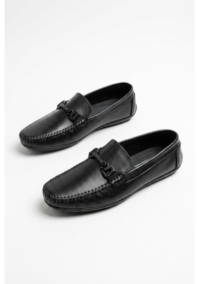 Pierre Cardin 90155 Rahat Esnek Hakiki Deri Erkek Loafer Ayakkabı Siyah