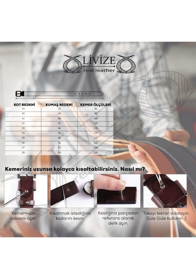 Livze 2'li Hakiki Deri Erkek Kot Kemeri 4,5 Cm Çok Renkli