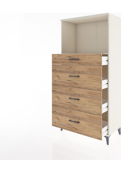 Hyperion Dolap Tek Raflı 4 Çekmeceli 88x44x182 Aytaşı-çam Aytaşı