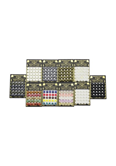 25pcs Takım Mıknatıslı Eşarp Şal Klipsi 1 Kart Çok Renkli