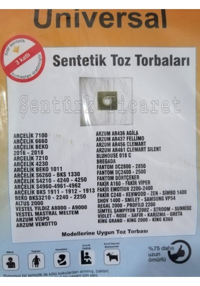 7210 Elektrik Süpürgesi Bez Toz Torbası 5 Adet