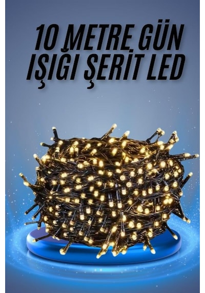 Led - 233 - Işık Ağaç Süsleme Ampüllü Dekoratif Aydınlatma 10 Metre - Csmo-tex - Gün Işığı Diğer