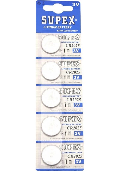 Supex Cr2025 3v Lityum Düğme Pil - 5'li Kart