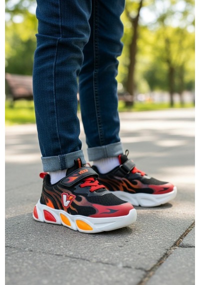 Vicco Coin Erkek Çocuk Okul Öncesi Işıklı Rahat Sneaker Kırmızı
