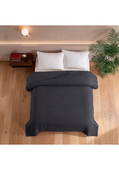 Maxstyle Spring %100 Pamuk Tek Kişilik Pike Antrasit 180x230 Cm Renkli